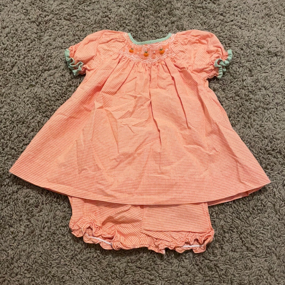 6 mth Petit Ami Fall Pumpkin Smock